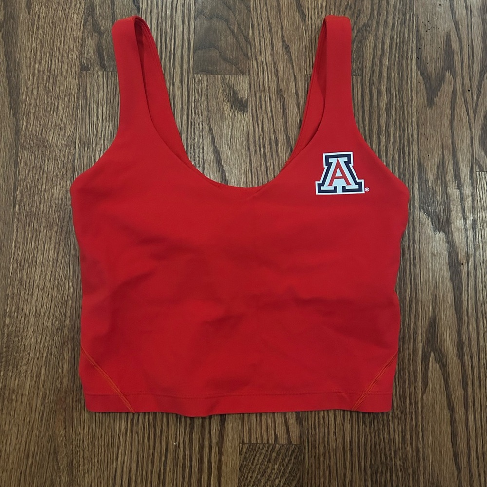 Women’s Size 4 Lululemon Align Sports Bra Red Arizona Wildcats Embroidered EUC
